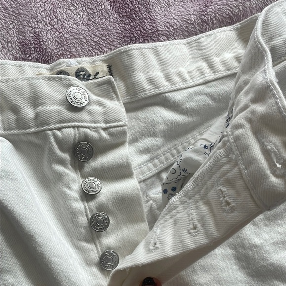 We The Free White Distressed Denim Shorts - Picture 2 of 8